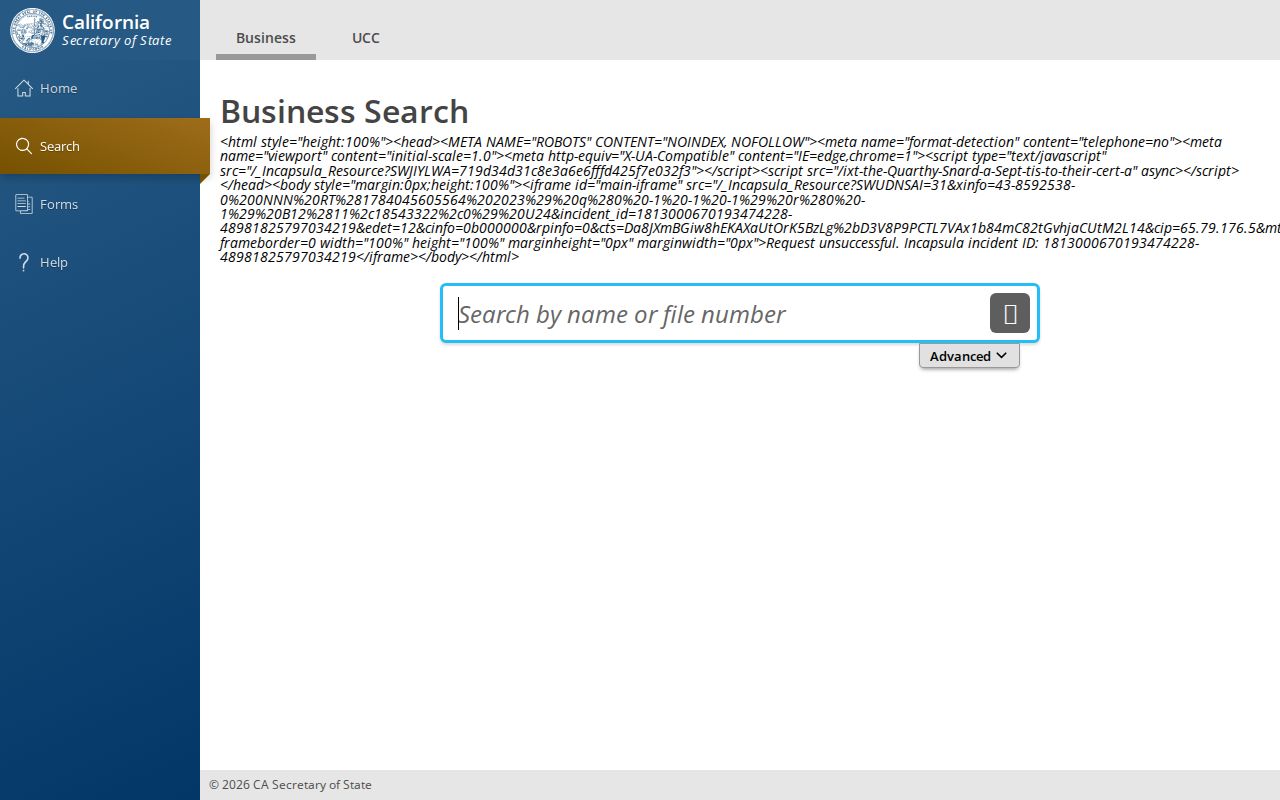 Patterson people search through California bizfile business records
