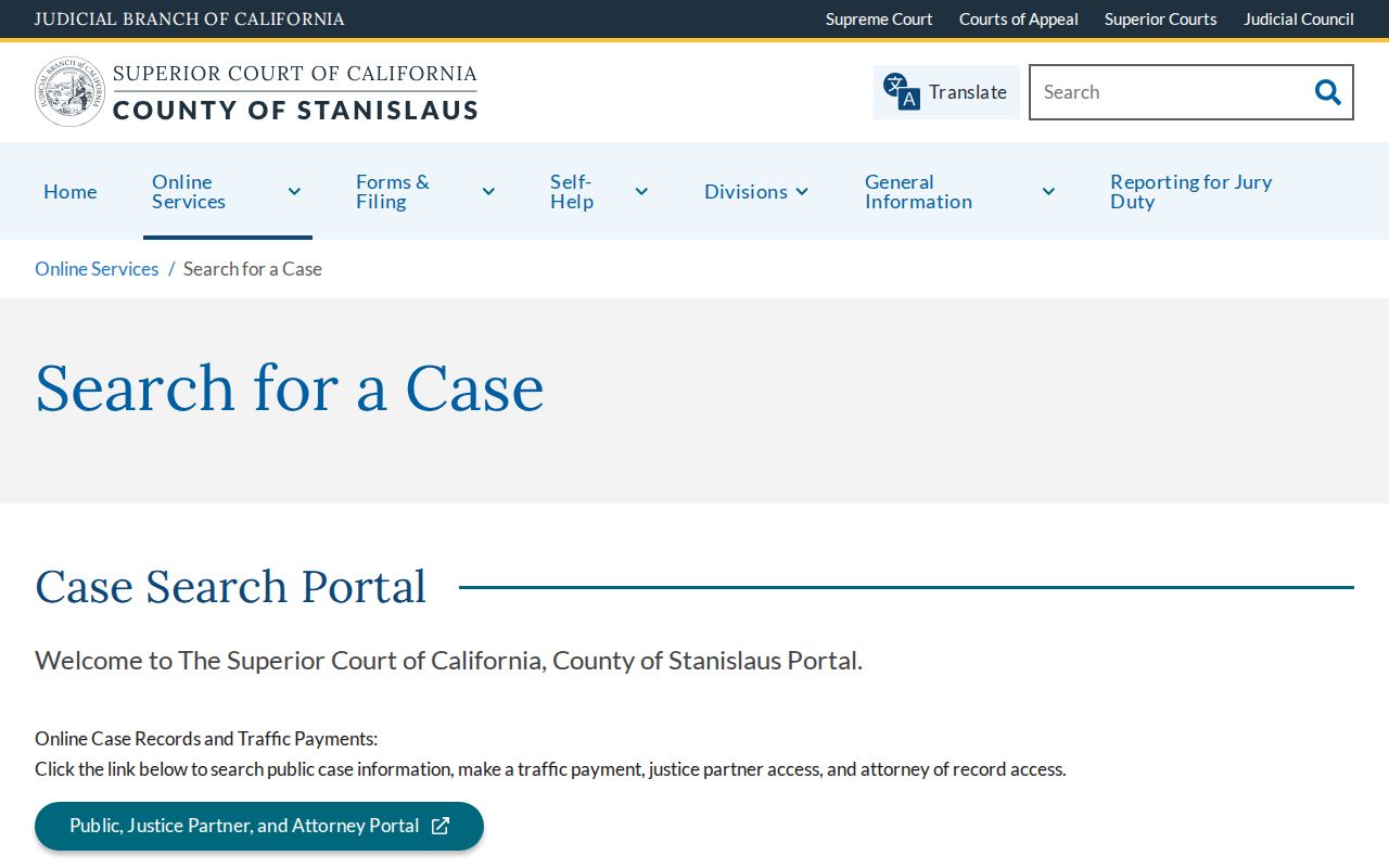 Patterson people search through the Stanislaus court case portal