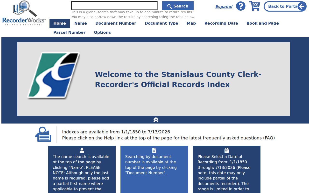Patterson people search through the Stanislaus RecorderWorks name index