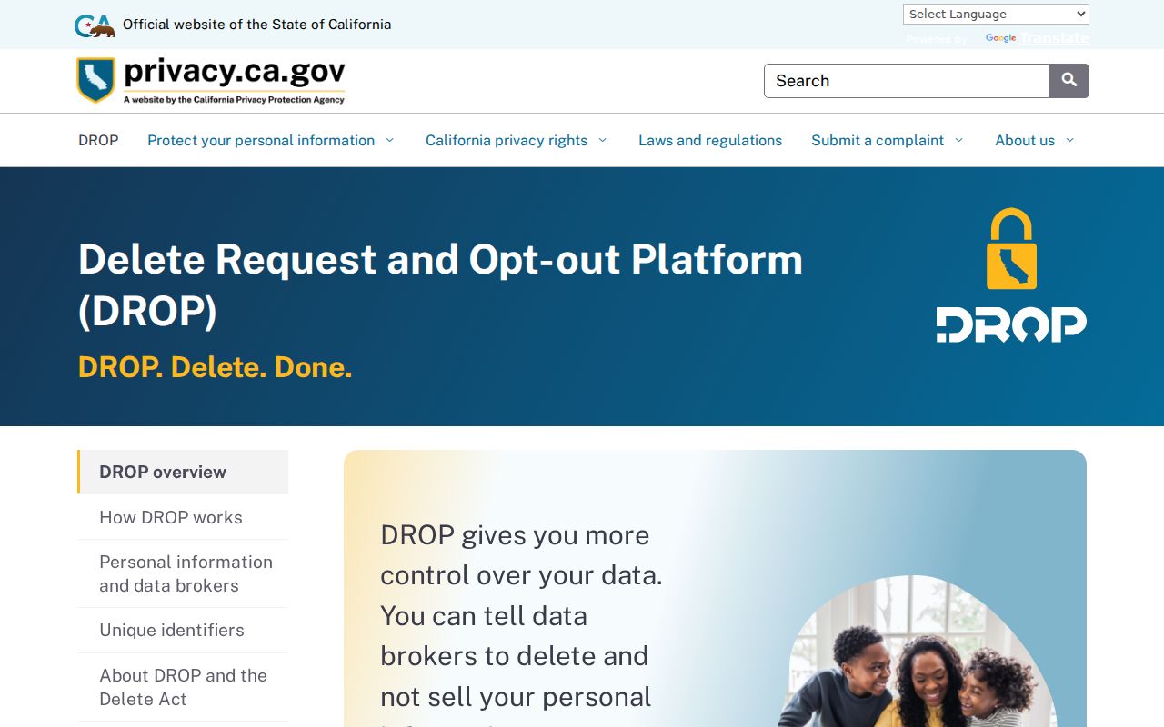 Patterson public records privacy options on California DROP